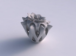 vase rose spikes intersection through cuts squeezed streched top corner house decor 3d print model - Mito3D