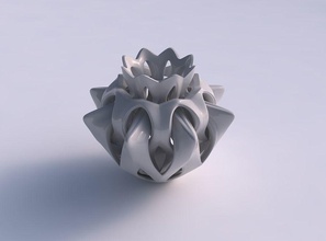 vase rose spikes intersection through cuts squeezed house decor 3d print model - Mito3D