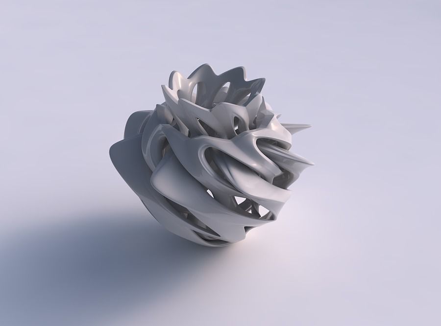 vase rose spikes intersection through cuts twisted squeezed house decor 3D print model - Mito3D