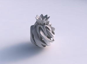 vase rose spikes überschneidung schneidet breit mitte haus dekor 3d print model - Mito3D