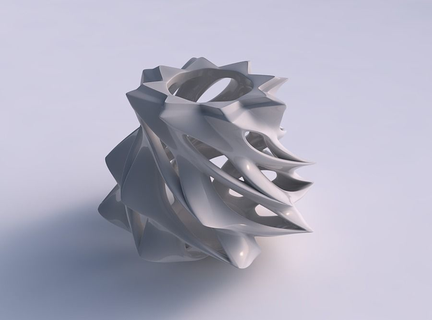 vase rose spikes smooth cuts extruded twisted squeezed house decor 3d print model - Mito3D