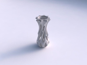 vase rose spikes kugelförmig glatt schneidet verbreitert haus dekor 3d print model - Mito3D