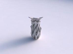 vase rose spikes squeezed intersection through cuts eccentric house decor 3d print model - Mito3D
