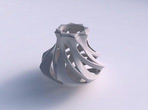 vase rose spikes breit gewölbt glatt schneidet mitte haus dekor 3d print model - Mito3D