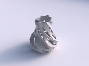 vase gerundet rose spikes glatt schneidet extrudiert verdrehte gedehnt haus dekor 3d print model - Mito3D