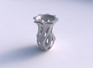 vase rounded rose spikes smooth cuts extruded top widened house decor 3d print model - Mito3D