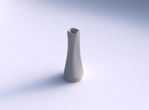 vaso semi quadratico piegato estruso linee 3 piatto arredamento architettonico decorazione casa 3d print model - Mito3D