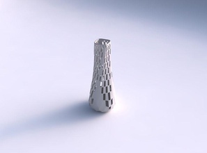 vase halb quadratische checker lattice grid 2 Haus semi Gitter Dekor 3d print model - Mito3D