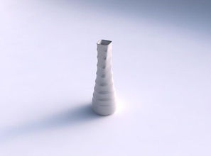 vase halb quadratische gebogene horizontale Abschnitte Haus semi gebogen Gericht Dekor architektonische Dekoration 3d print model - Mito3D