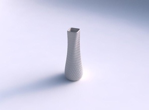 vase semi quadratic diagonal grid bulges house decor 3d print model - Mito3D