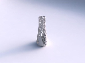 vaso semi quadratica griglia diagonale reticolo 3 casa il arredamento 3d print model - Mito3D