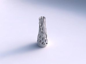 vase semi quadratic faceted cuts bulges house dish decor architectural decoration 3d print model - Mito3D