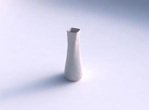 vase semi quadratic fibers smooth inside house decor 3d print model - Mito3D