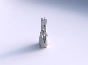 vase semi quadratic organic skin holes house decor 3d print model - Mito3D