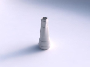 vase semi quadratic smooth ribbons house dish decor architectural decoration 3d print model - Mito3D