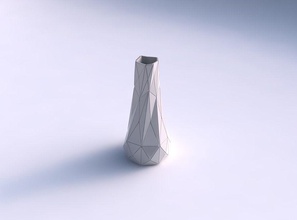 vase semi quadratic triangle plates house decor 3d print model - Mito3D