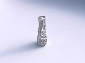 vase semi-quadratique tordu organique treillis maison semi quadratique décor 3d print model - Mito3D