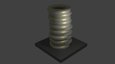 vaso conjunto espiral pilar arte casa item decoração estilo plástico resina metal nib 3d print model - Mito3D