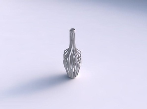 vase fortement serré le cou de deux couches branches à long maison pressé en les décor 3d print model - Mito3D