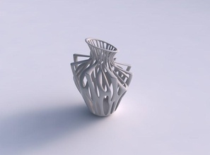 vase scharf gedrückt hals geschichtet geäst gedehnt ecke haus dekor 3d print model - Mito3D