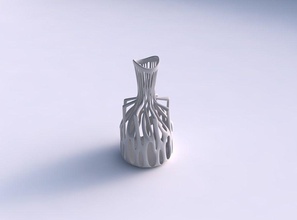 vazo keskin sıkılmış boyun katmanlı şubeler gergin ev dekor 3d print model - Mito3D