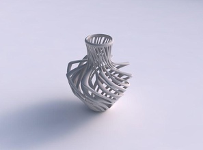 vaso bruscamente spremuto collo due strati di rami intrecciati casa il a i twisted arredamento 3d print model - Mito3D