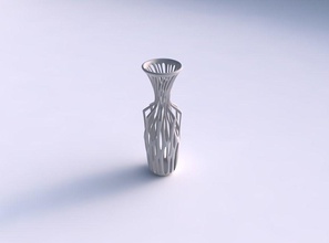 vase sharply squeezed neck two layered branches widened top house decor 3d print model - Mito3D