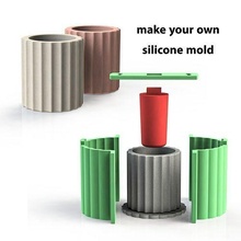 vase silikon schimmel 3dprint beton zubehör pflanzer topf kerze halter unterstützung kunst haus 3d print model - Mito3D