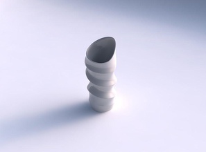 vase biaisée tordu sections horizontales maison à l'horizontale les décor 3d print model - Mito3D
