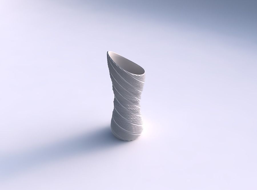 vaso enviesado torcido extrudado linhas casa decoração 3D print model - Mito3D