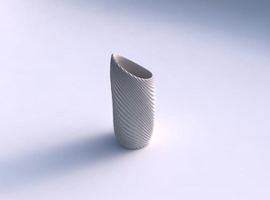 vase skewed twisted wavy extruded lines 3 house decor 3d print model - Mito3D