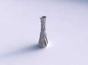 vase slim 2 interwining lines twisted tapered house decor 3d print model - Mito3D