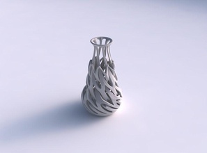 vase slim 3 intertwining lines twisted tapered 2 house decor 3d print model - Mito3D