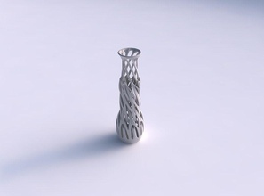 vase slim 3 intertwining lines twisted tapered house decor 3d print model - Mito3D