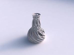 vase schlank verschlingenden Linien verdrehte tapered-2 Haus slim Verflechtung twisted verjüngt werden 2 Dekor 3d print model - Mito3D