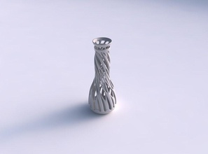 vase slim entrelacement des lignes torsadées conique maison les tordu décor 3d print model - Mito3D