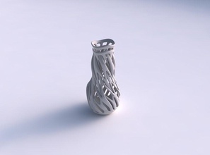vase slim entrelacement des lignes torsadées ondulé maison les tordu décor 3d print model - Mito3D