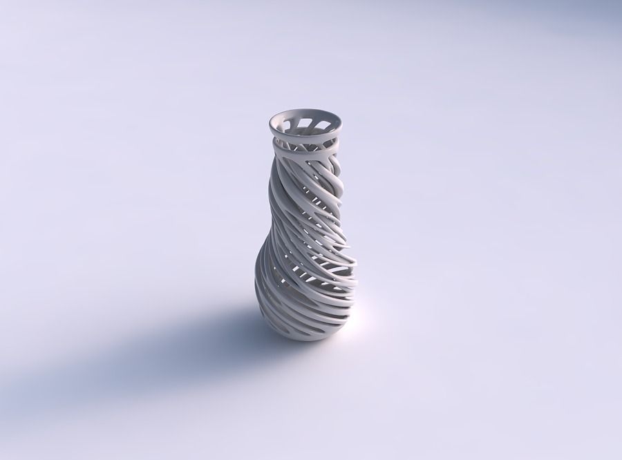 vase schlank verschlingenden Linien sehr verdreht Haus slim Verflechtung twisted Dekor 3D print model - Mito3D