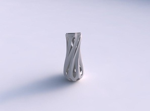 vase slim smooth cuts extruded borders eccentric house decor 3d print model - Mito3D