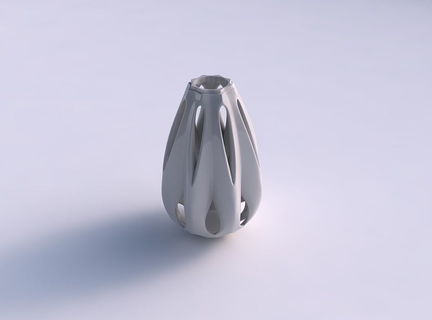 Vase schlank glatt schneidet extrudiert Grenzen gedrückt Haus Dekor 3d print model - Mito3D