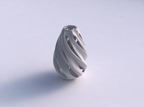 vaso slim lisa cortes extrudados fronteiras torcida espremido a casa suave decoração 3d print model - Mito3D