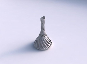 vase schlanke, hohe Muskel-Struktur verdreht, gestreckt oben Haus slim hoch Muskel - Struktur twisted top Dekor 3d print model - Mito3D