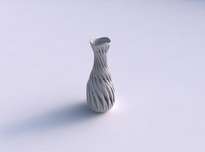 vase schlanke, hohe Muskel-Struktur gewellt top Haus slim hoch Muskel - Struktur wellig Dekor 3d print model - Mito3D
