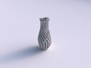 vase slim twisted muscle structure soft tips wavy top house decor 3d print model - Mito3D