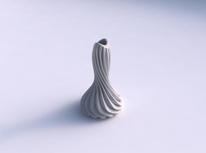 florero delgado ondulado exprimido medio extruido líneas retorcido estirado casa decoración 3d print model - Mito3D