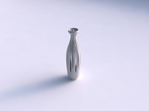 vase slim wide tip smooth cuts long neck house decor 3d print model - Mito3D