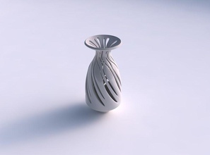 vase schlank Breite Spitze glatte Schnitte Mitte Haus slim breit Tipp glatt Dekor 3d print model - Mito3D