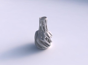 vase slim wider middle intertwining lines twisted tapered 2 wavy house decor 3d print model - Mito3D