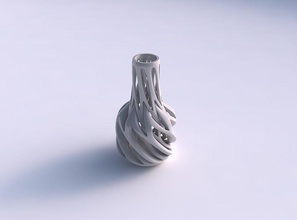 vase slim wider middle intertwining lines twisted tapered 2 house decor 3d print model - Mito3D