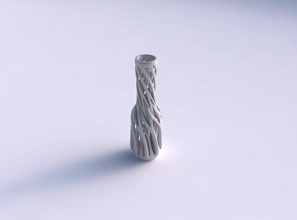 vase slim wider middle intertwining lines twisted tapered house decor 3d print model - Mito3D